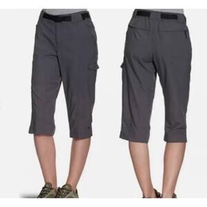 Columbia Grey Omni-Shade Packable Hiking Camping Capri Size 6